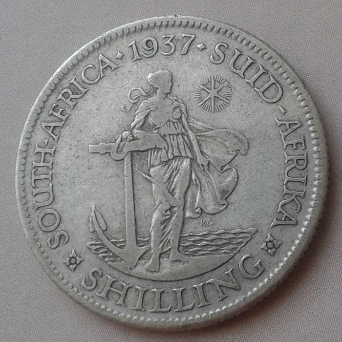 1937 Union silver shilling.