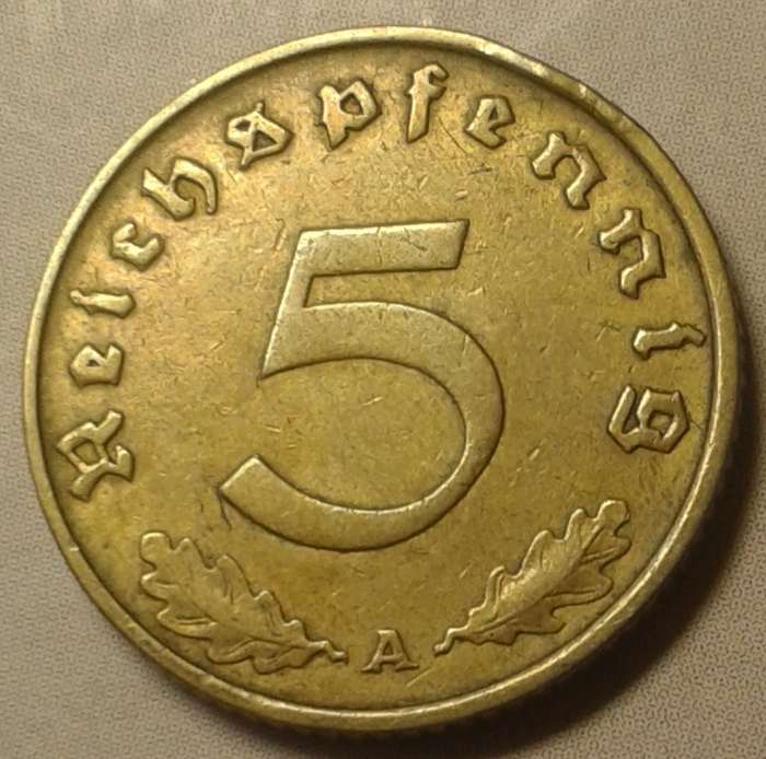 1938 A Germany 5 Reichspfennig (Third Reich).