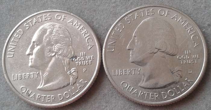 2004 & 2019 USA commemorative quarters