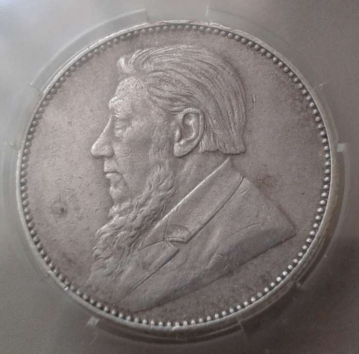 1897 ZAR Kruger silver shilling SANGS XF45