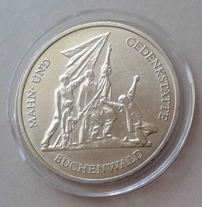 1972 German 10 Mark with certificate (Buchenwald memorial)