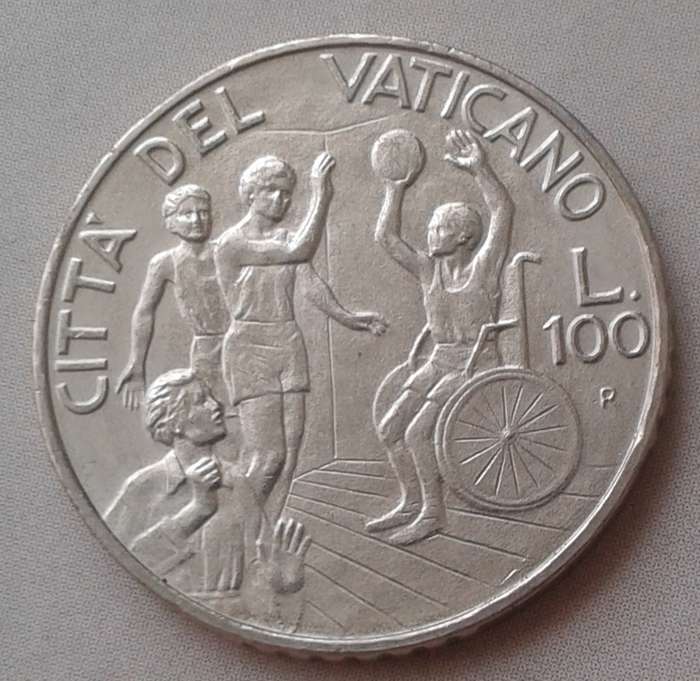 1994 Vatican City 100 Lire (Handicap and Solidarity) low mintage