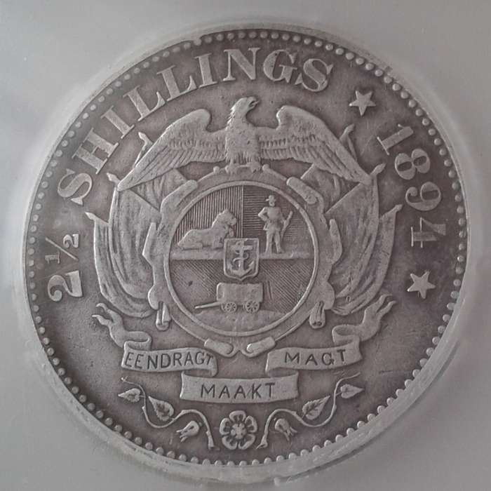 1894 ZAR Kruger silver 2 1/2 Shillings SANGS XF40