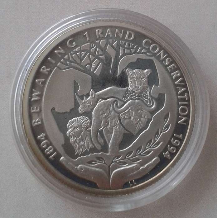 Encapsulated 1994 Conservation proof silver R1 in box
