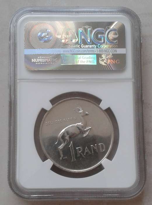 1967 Afrikaans silver R1 NGC MS62 (Morgan Carroll Collection)