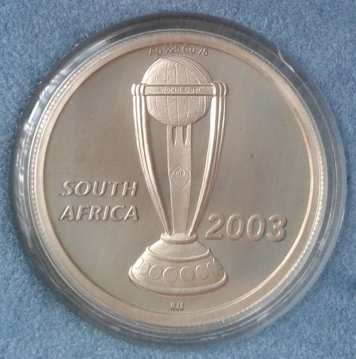 2003 Cricket World Cup proof silver prestige tossing medal collection in case with certificate