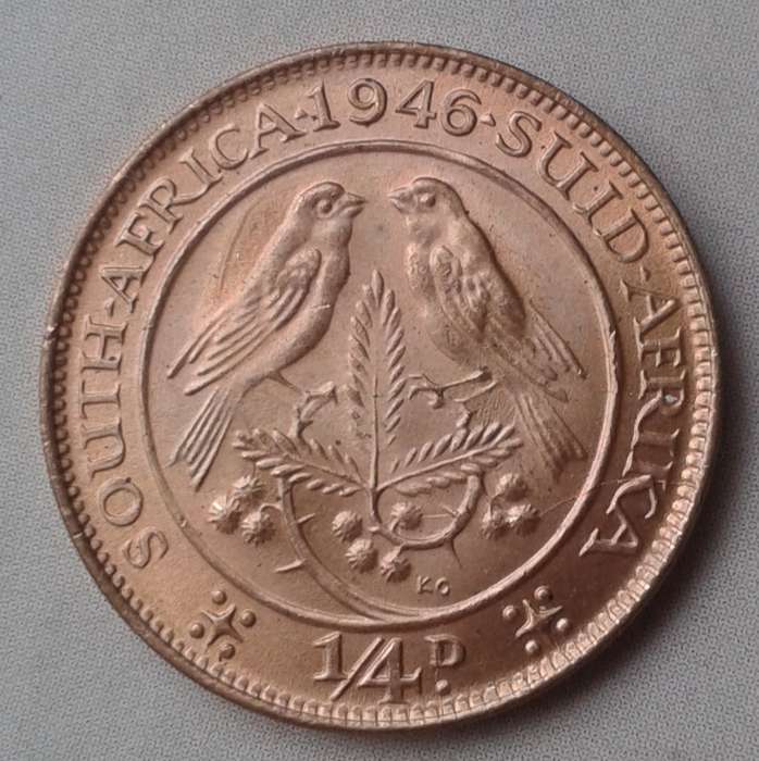 1946 Union 1/4 penny in lustrous unc red