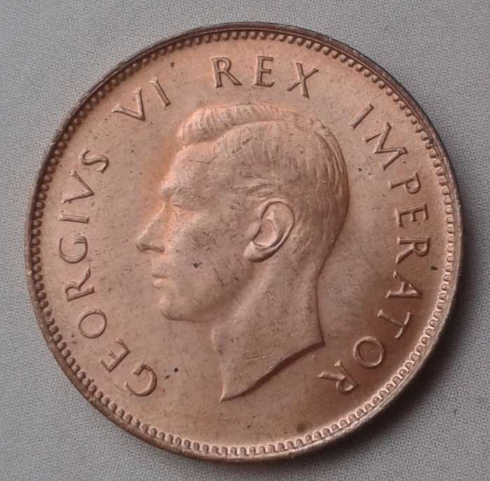 1946 Union 1/4 penny in lustrous unc red.