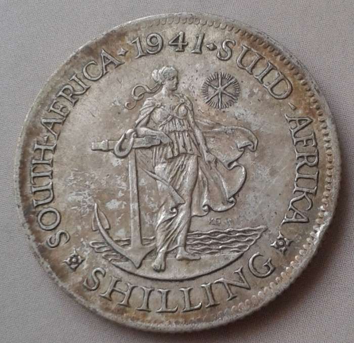 Union 1941 silver shilling