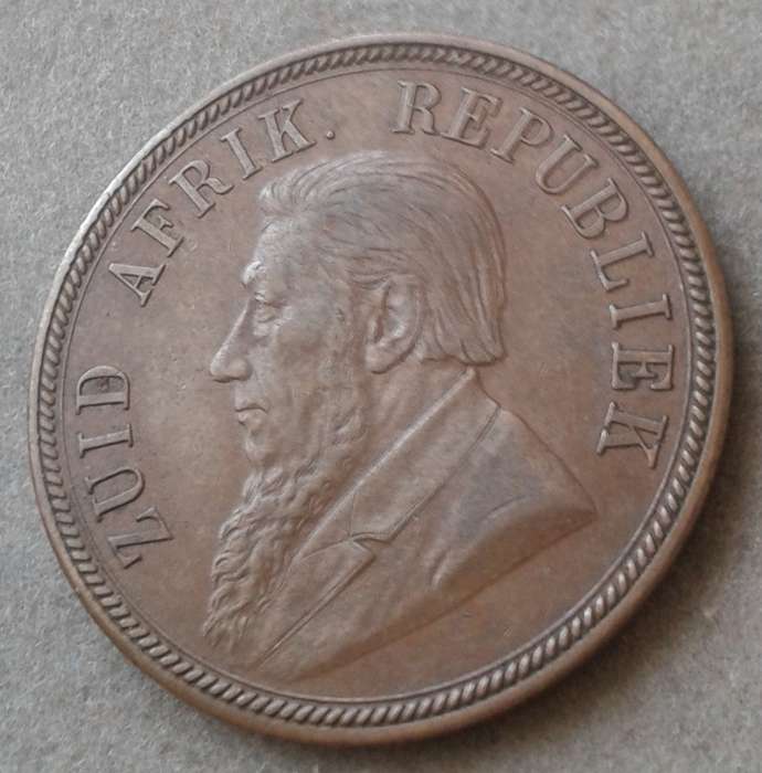 1894 ZAR Kruger penny in AXF