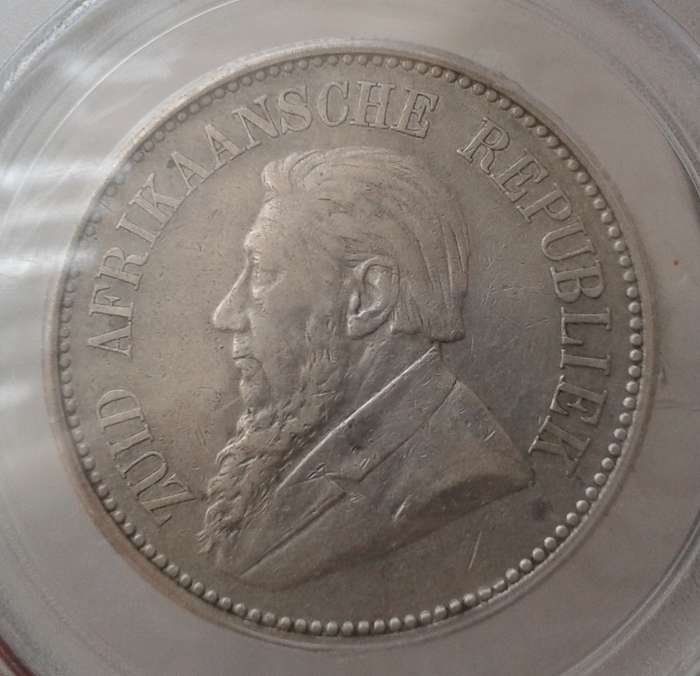 Scarce 1893 ZAR Kruger silver 2 1/2 Shillings PCGS VF35