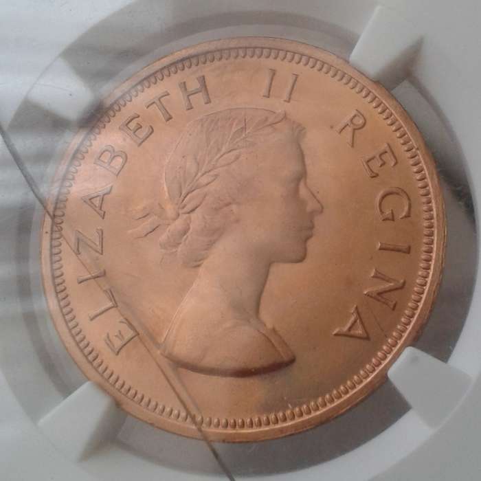 Nice 1955 union proof penny NGC PF65 RD (mintage: 2850)- Case cracked