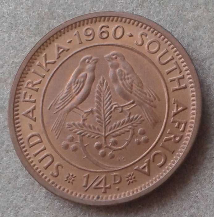 Union 1960 uncirculated 1/4 penny