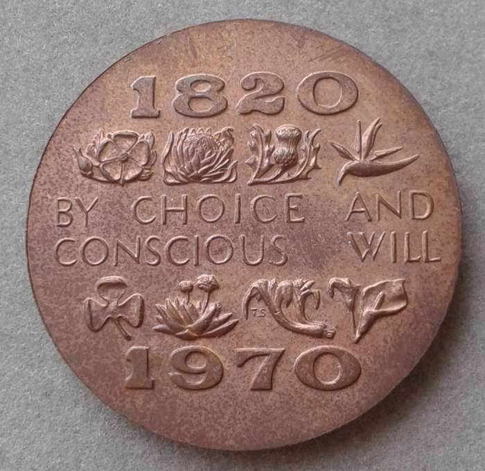 1970 - 1820 Bronze medal - 150th anniversary of British settlers at Algoa Bay