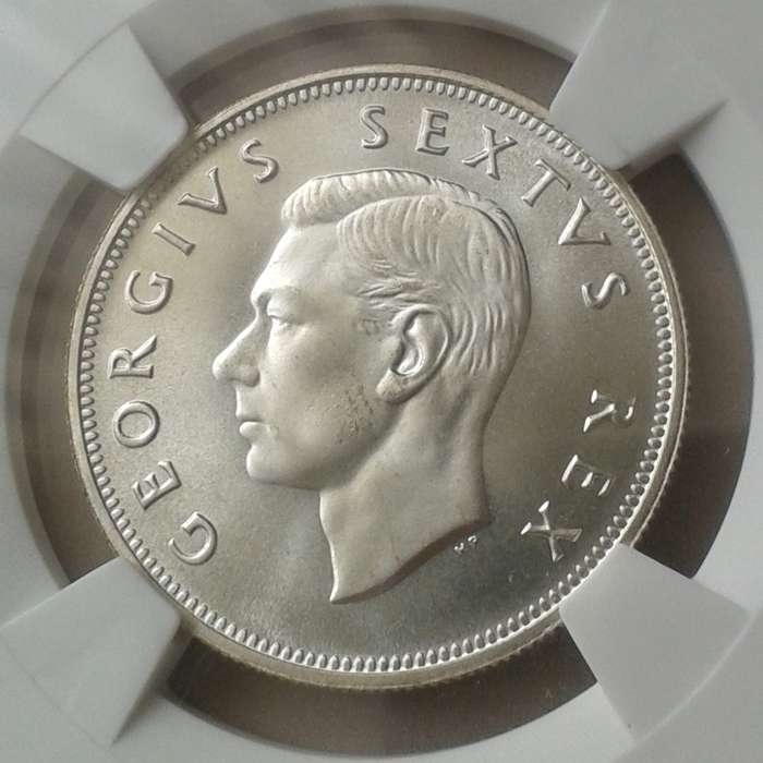 Lustrous 1952 union proof silver 2 1/2 Shillings SANGS PF65 (mintage: 15500)