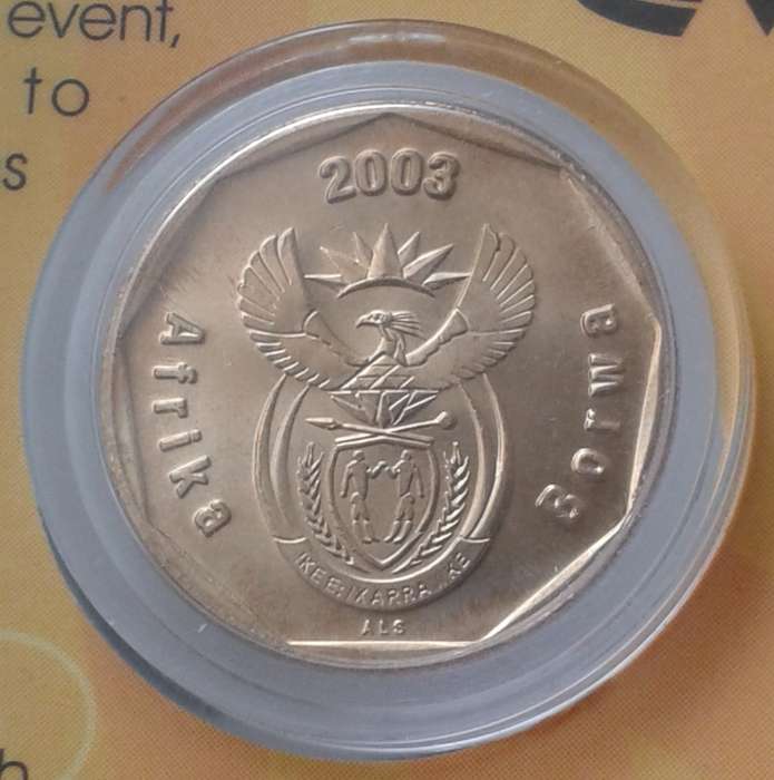 2003 S.A Mint prooflike cricket 50c in card (low mintage).