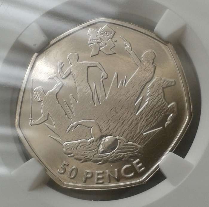 2011 Great Britain 50 Pence NGC MS65 (Olympics - Modern Pentathlon)