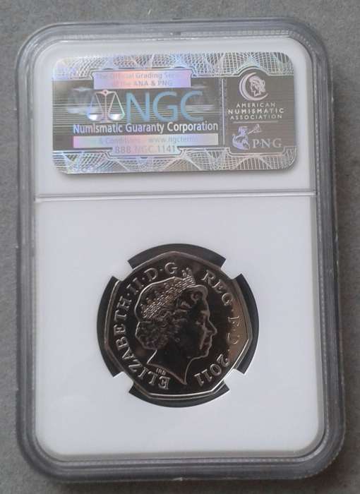 2011 Great Britain 50 Pence NGC MS66 (Olympics - Basketball) Top Pop