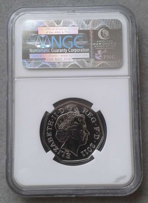 2011 Great Britain 50 Pence NGC MS65 (Olympics - Rowing)