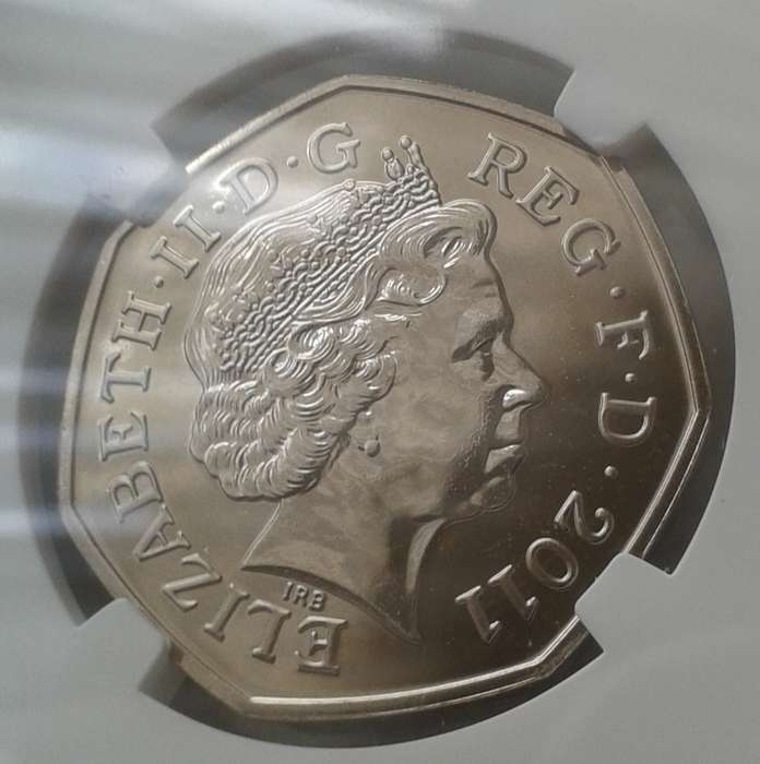 2011 Great Britain 50 Pence NGC MS65 (Olympics - Rowing)