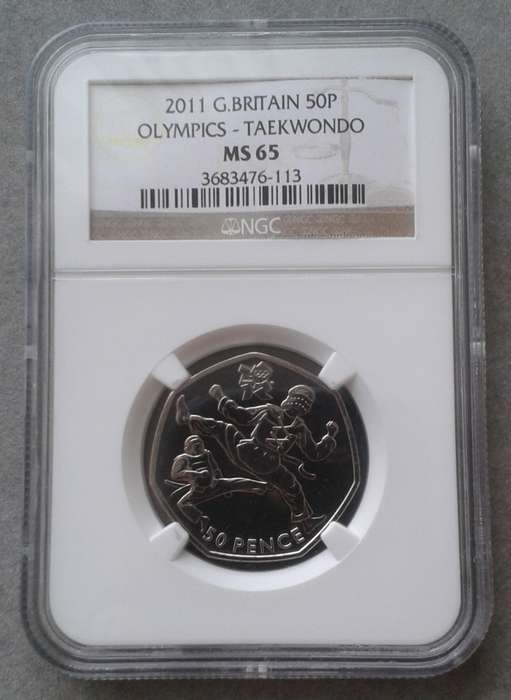 2011 Great Britain 50 Pence NGC MS65 (Olympics - Taekwondo)