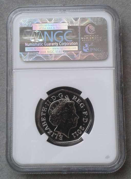 2011 Great Britain 50 Pence NGC MS65 (Olympics - Tennis)