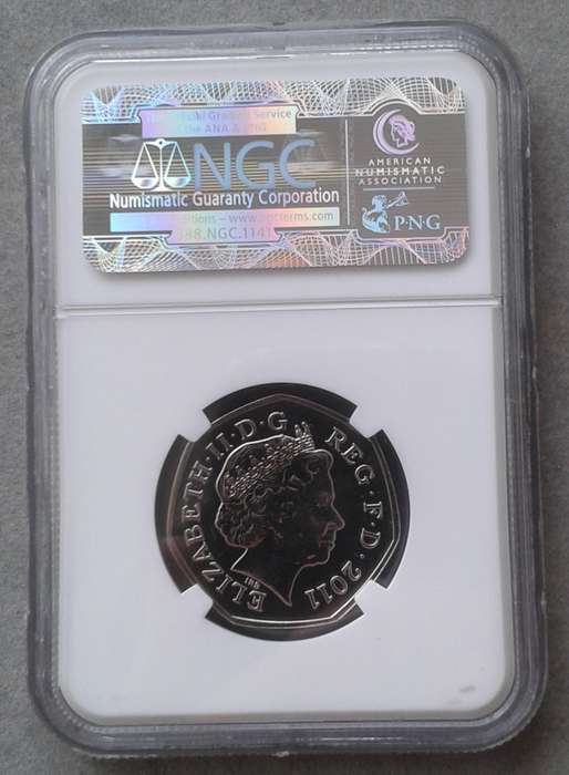 2011 Great Britain 50 Pence NGC MS65 (Olympics - Badminton)