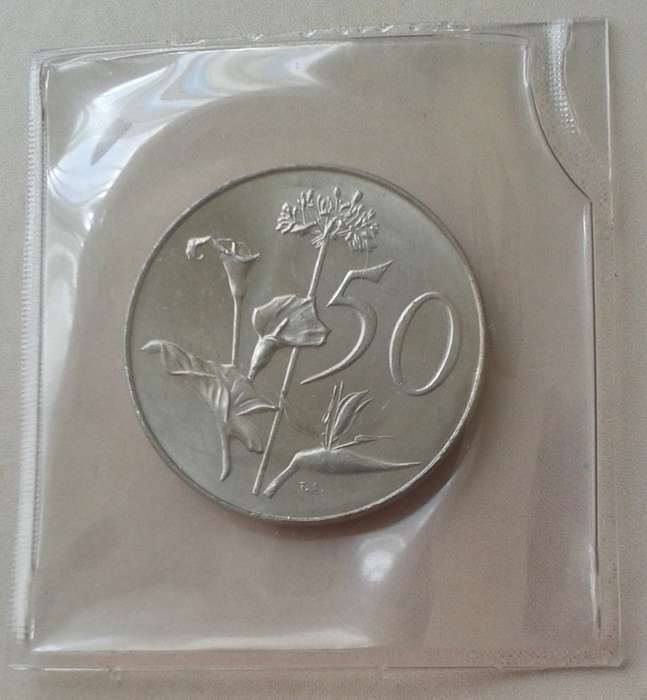 1967 Afrikaans uncirculated nickel 50c (low mintage)