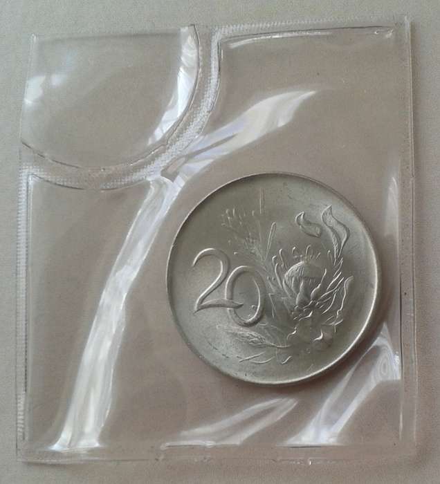 1967 Afrikaans uncirculated nickel 20c (low mintage)