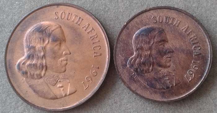 1967 English uncirculated 2c and 1c set