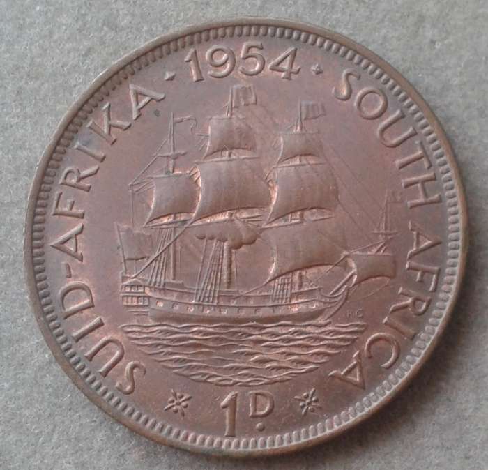 1954 Uncirculated union penny with remaining lustre