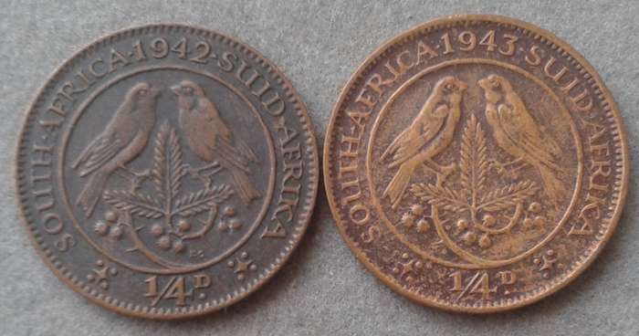 1942 and 1943 Union 1/4 penny set