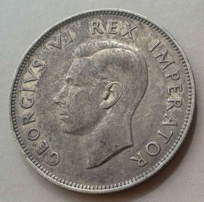 1945 Union silver 2 1/2 Shillings in VF..