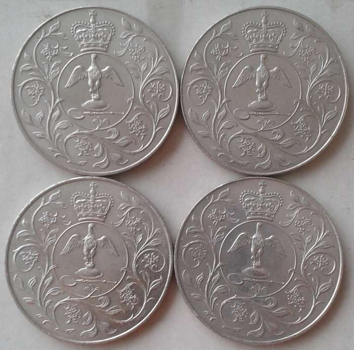1977 Queen Elizabeth II silver jubilee nickel crown