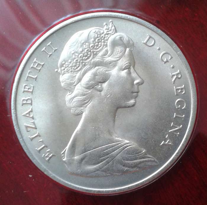 1967 Gibraltar crown in perspex case (lower mintage)
