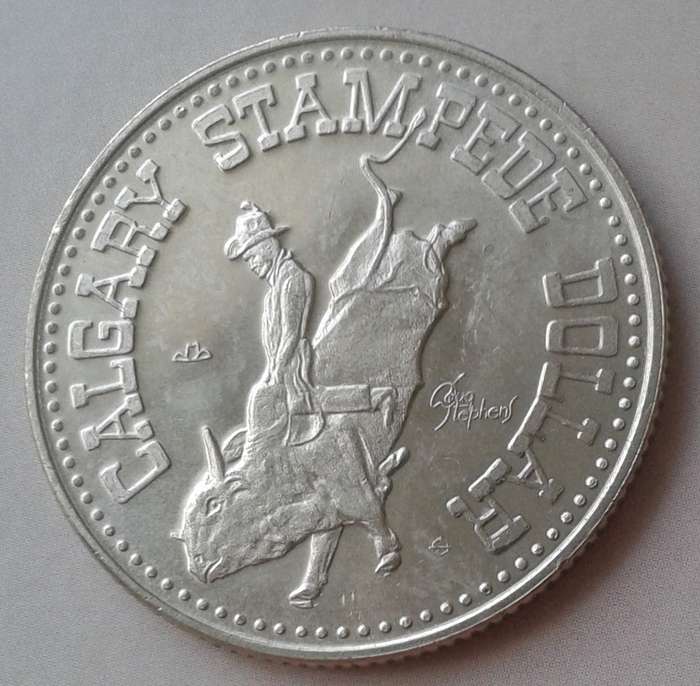 1976 Canada,Calgary Stampede Dollar/token with hat privy