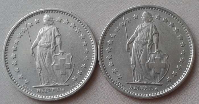 1978/1979 Switzerland 1/2 Franc set