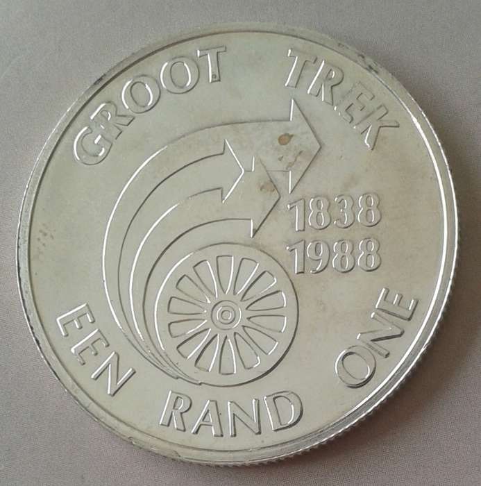 1988 Groot Trek uncirculated  silver R1