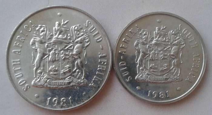 1981 Republic uncirculated 50c and 20c