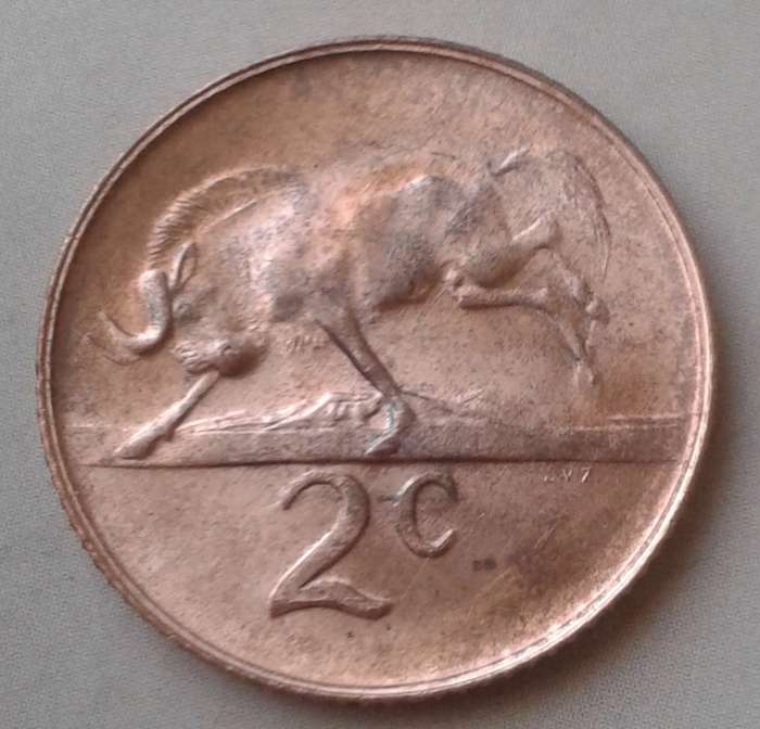 1966 Afrikaans uncirculated 2c