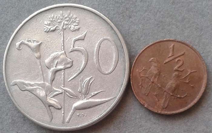 1970 Circulated 50c and 1/2c