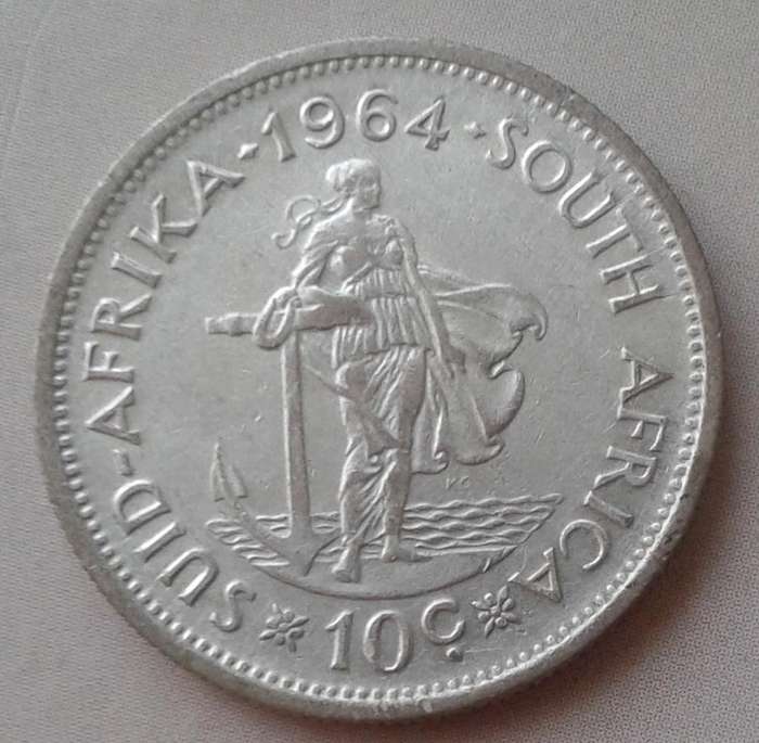 1964 Republic silver 10c coin