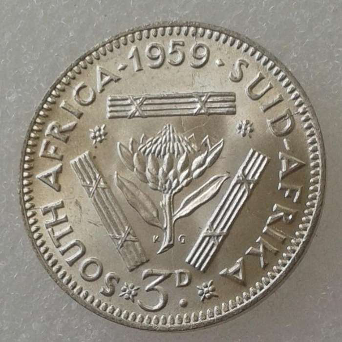 1959 Union silver tickey with obverse die cracks