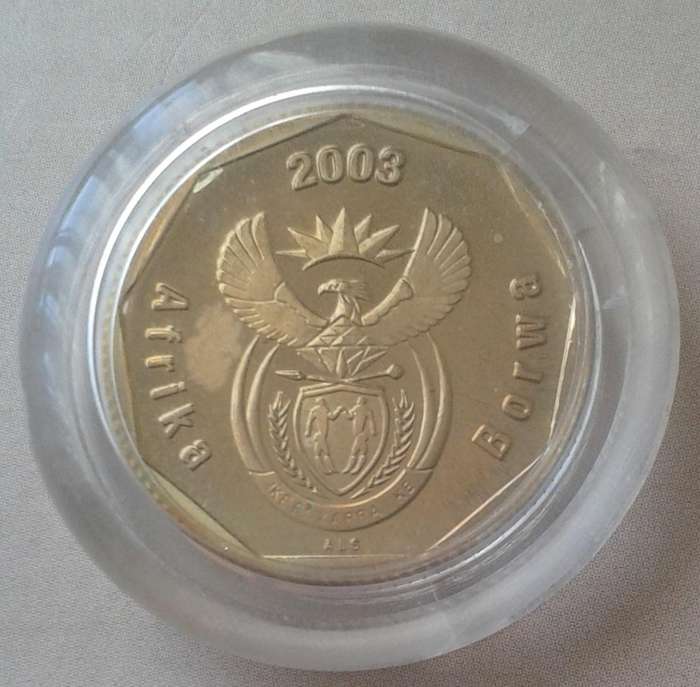 Encapsulated 2003 S.A Mint prooflike cricket 50c