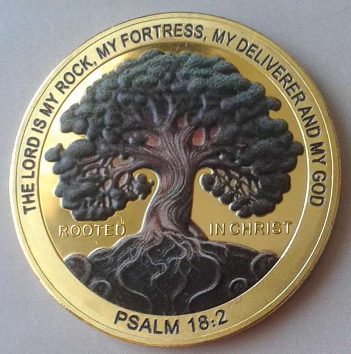 Tree of life commemorative novelty coin with inspirational bible verse - (40mm)