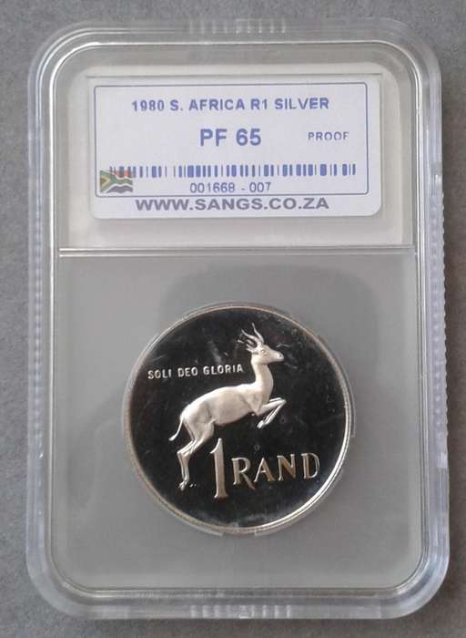 1980 Republic proof silver R1 SANGS PF65 (mintage: 15000)