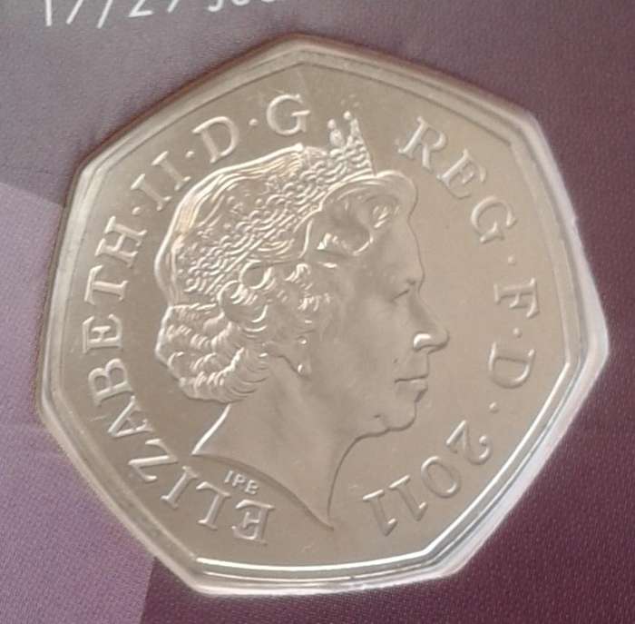2011 Great Britain uncirculated (Football) 50 Pence in card