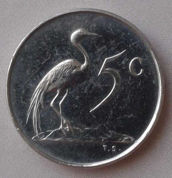 1966 Afrikaans nickel 5c