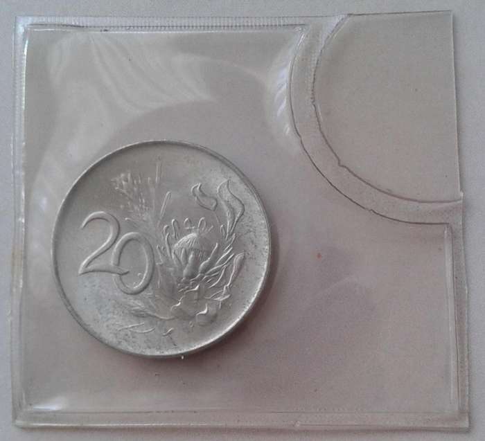 1967 Afrikaans uncirculated nickel 20c (low mintage)