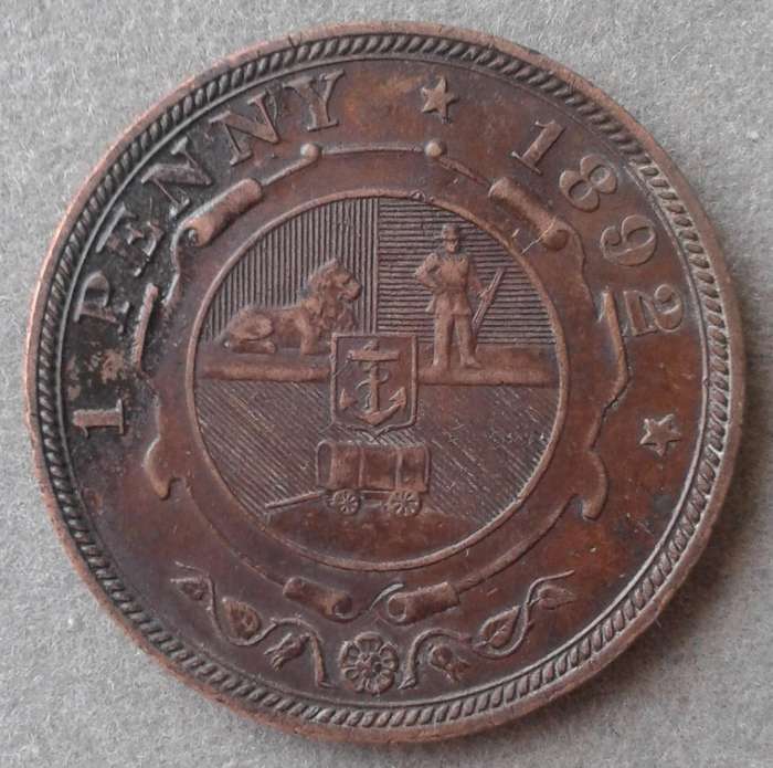 Decent 1892 ZAR Kruger penny with XF details